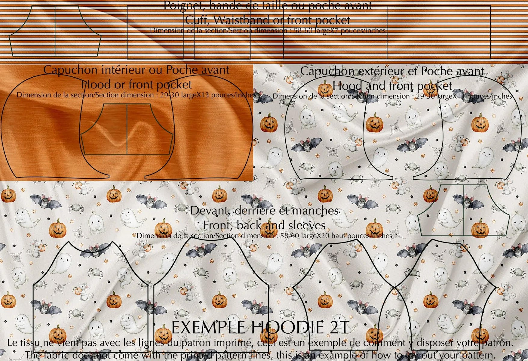 Panneau Multifonction pour Vêtements - Mix d'Halloween crème