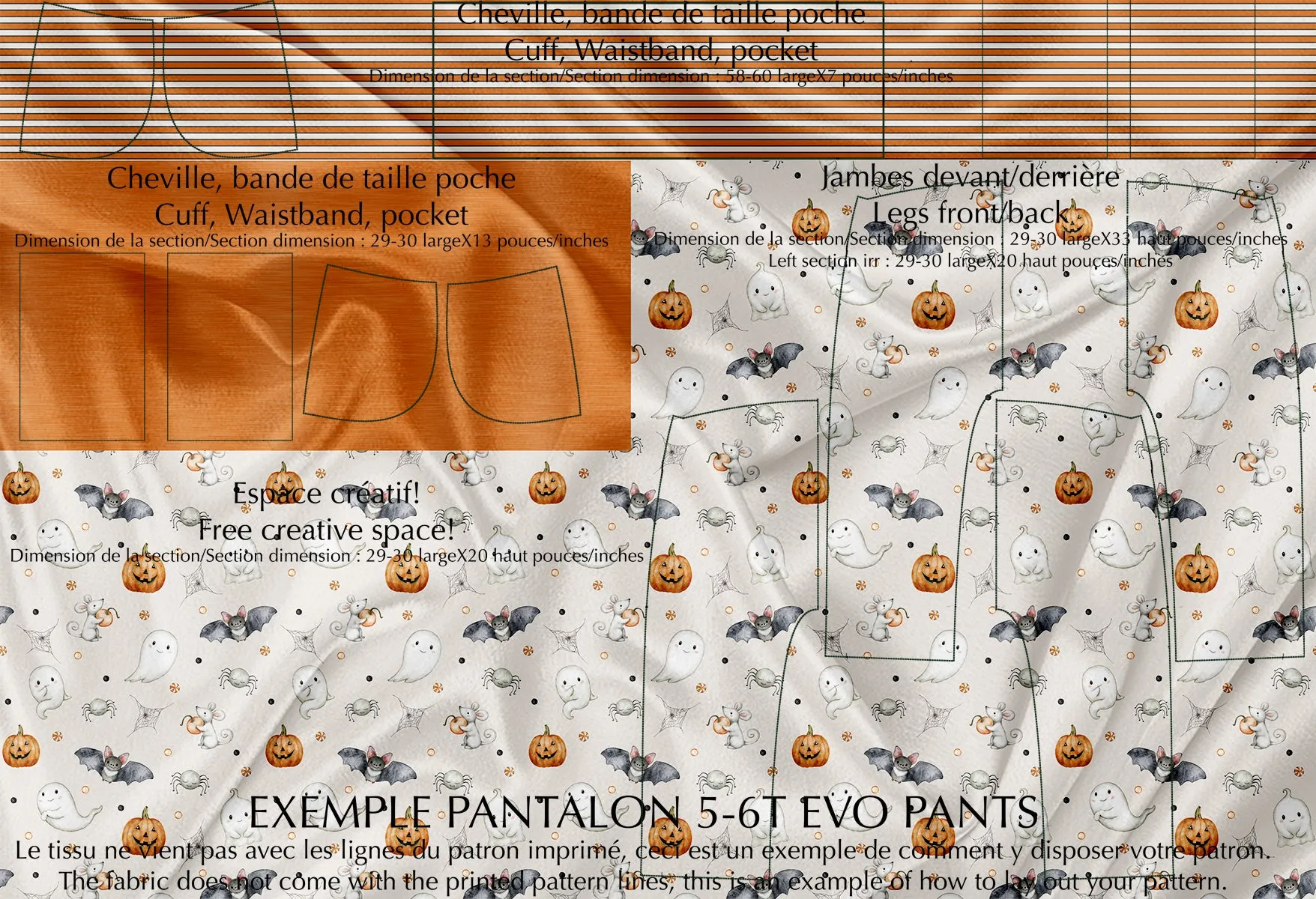 Panneau Multifonction pour Vêtements - Mix d'Halloween crème