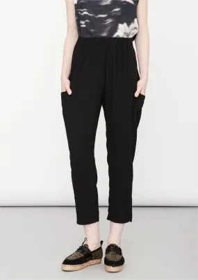 PANTS LOOSE ELASTIC BLACK PLAIN by BERENIK