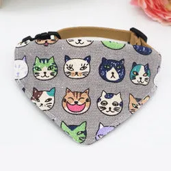 PAWS ASIA Supplier Cheap Stylish Fancy Colorful Mixed Patterns Cute Cat Bandana Collar