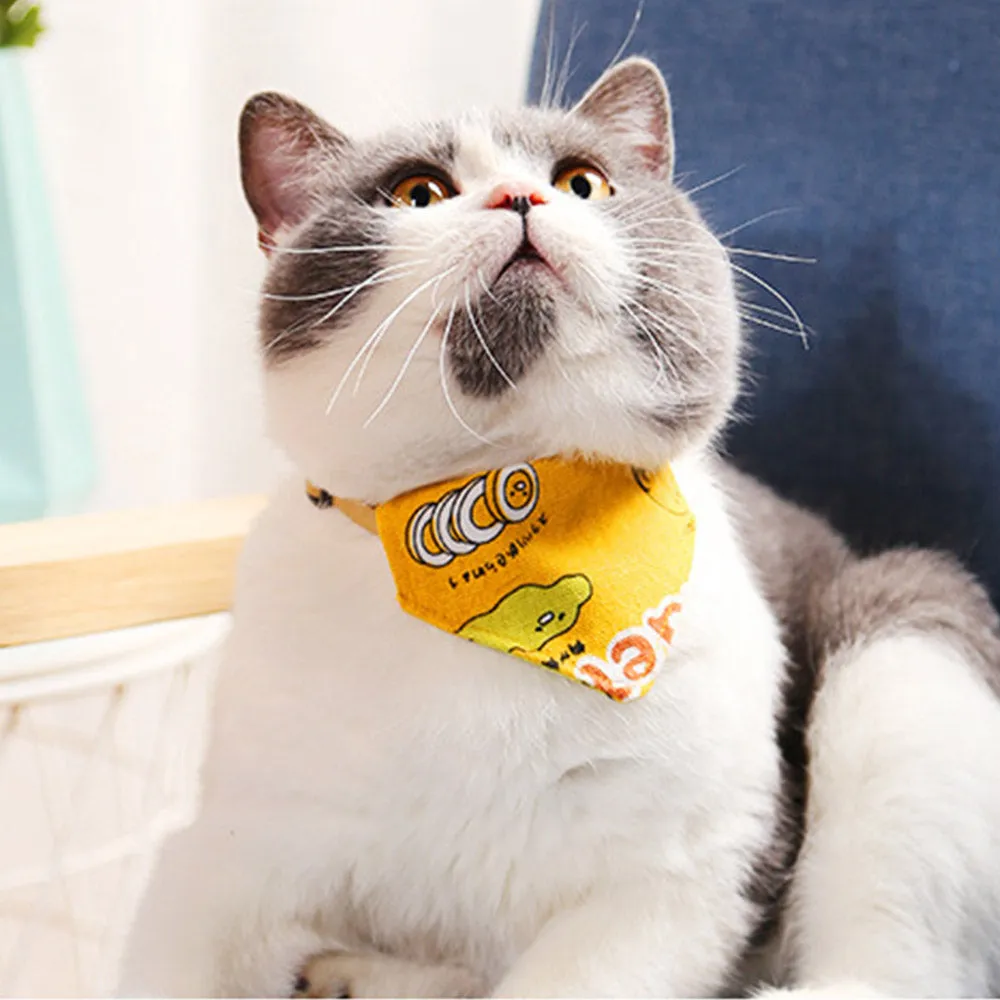 PAWS ASIA Supplier Cheap Stylish Fancy Colorful Mixed Patterns Cute Cat Bandana Collar