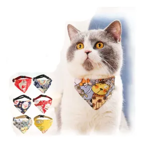 PAWS ASIA Supplier Cheap Stylish Fancy Colorful Mixed Patterns Cute Cat Bandana Collar