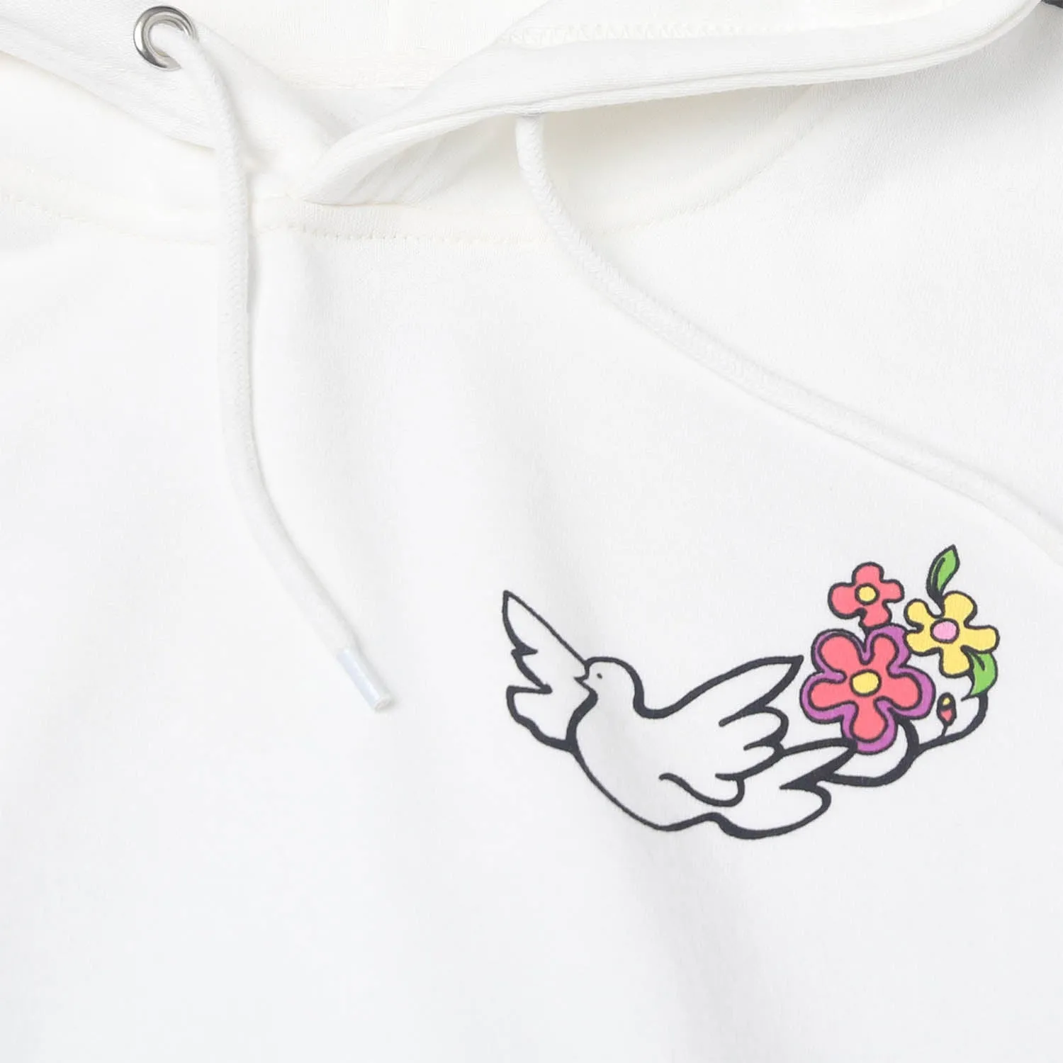 Peace Within White Fleece Hoodie