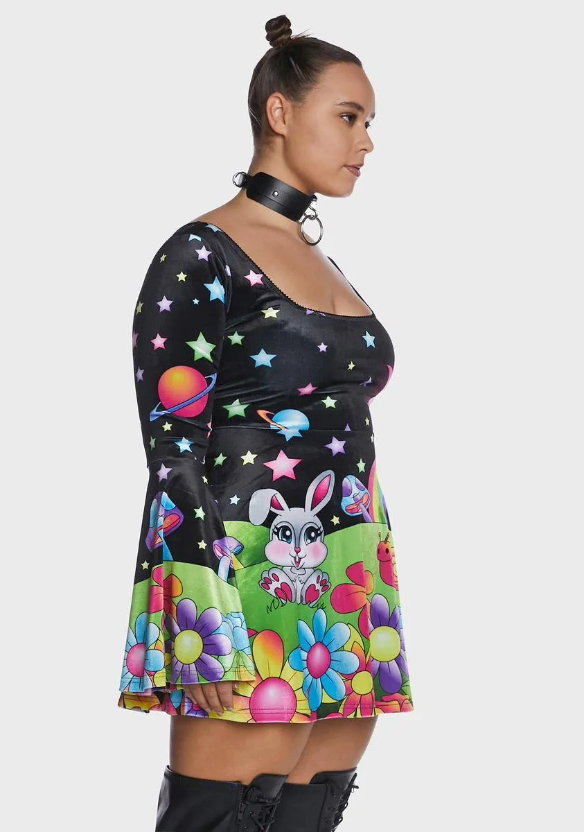 Plus Happy Planet Bell Sleeve Dress