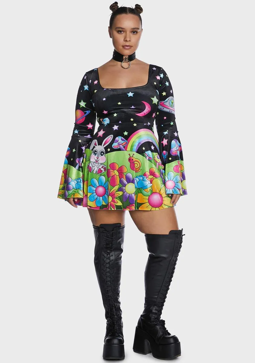 Plus Happy Planet Bell Sleeve Dress