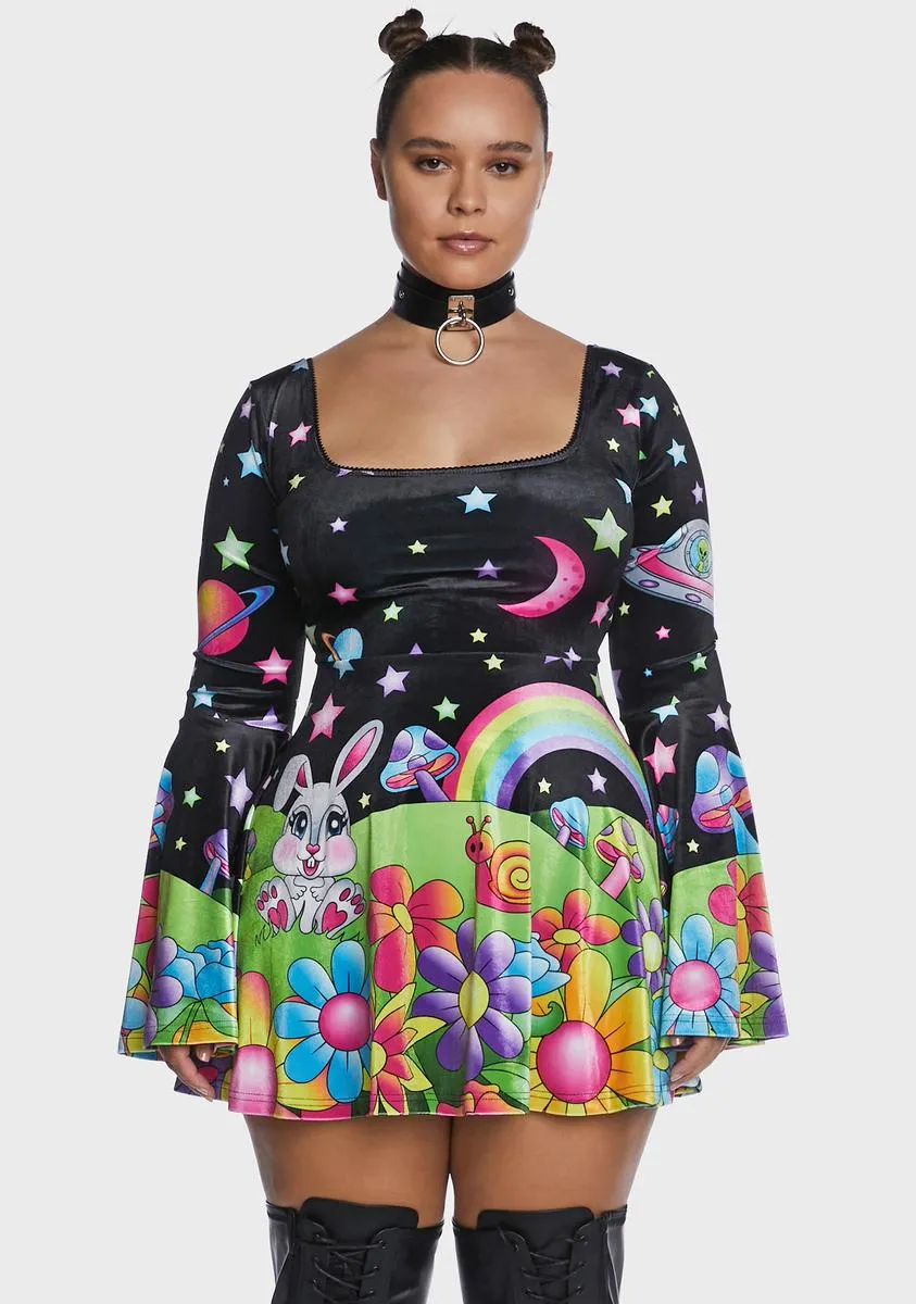 Plus Happy Planet Bell Sleeve Dress