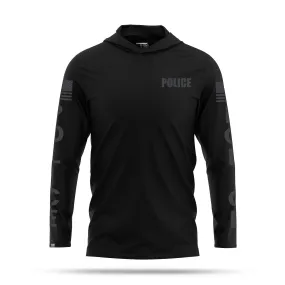 [POLICE] Men's Performance Hooded Long Sleeve [BLK/BLK]