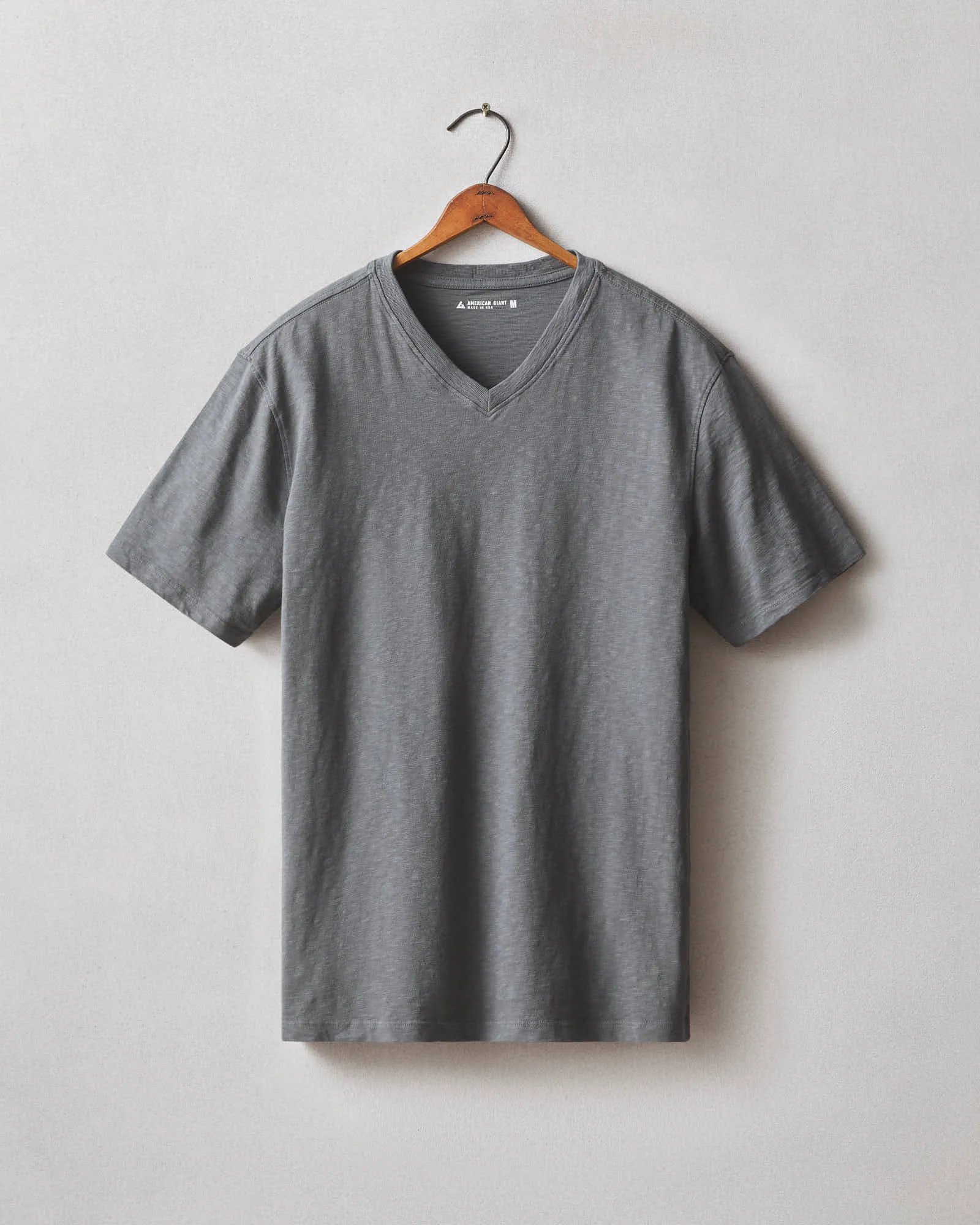 Premium Slub V-Neck Tee - Iron