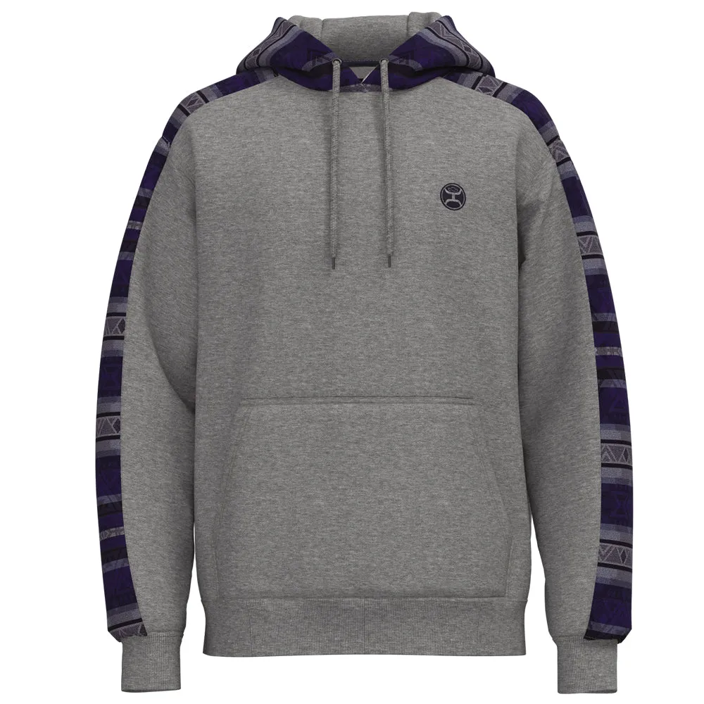 "Canyon" Grey w/Navy Blue Aztec Hoody