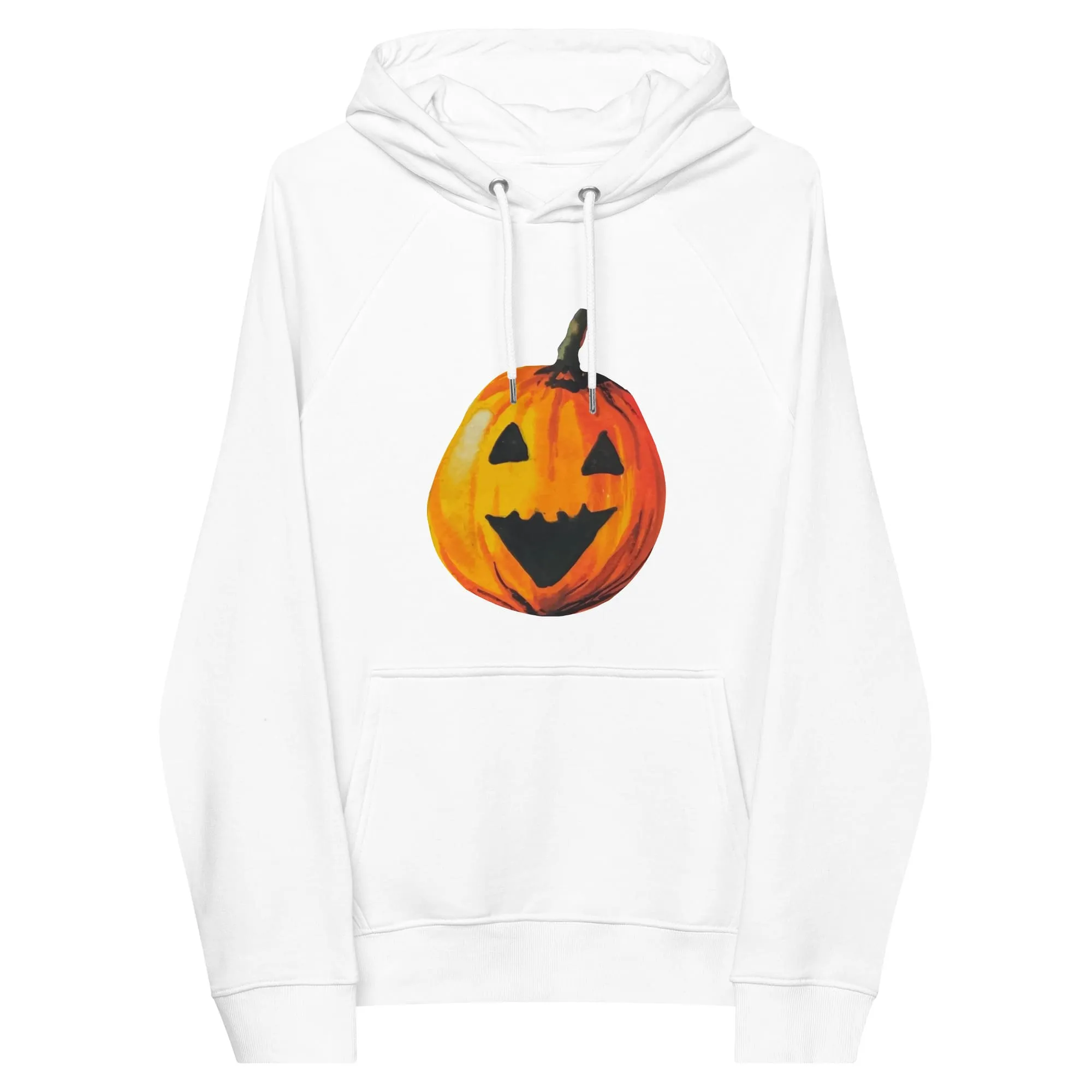 "Watercolor Jack-o-Lantern" Pumpkin Hoodie (Adult Unisex)