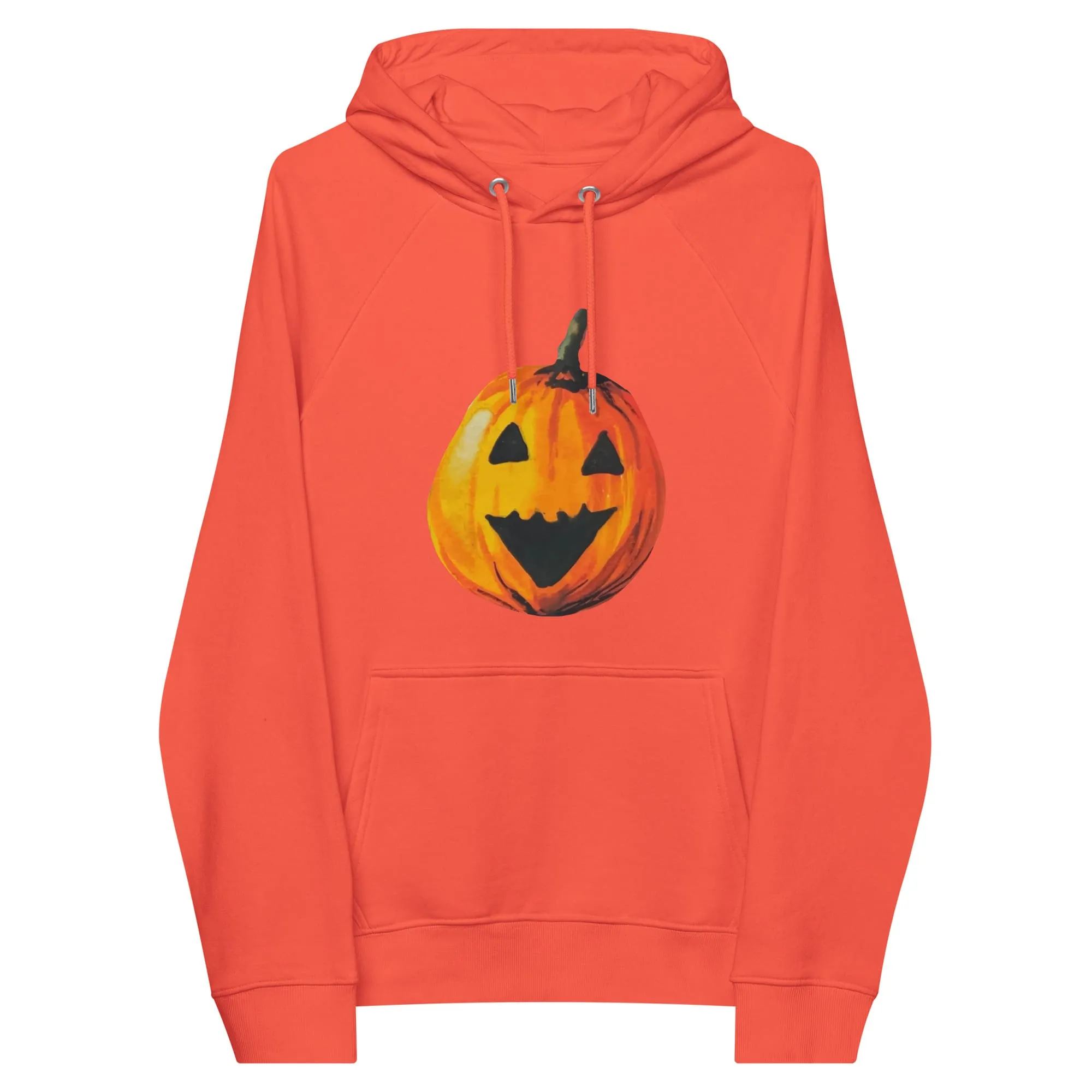 "Watercolor Jack-o-Lantern" Pumpkin Hoodie (Adult Unisex)