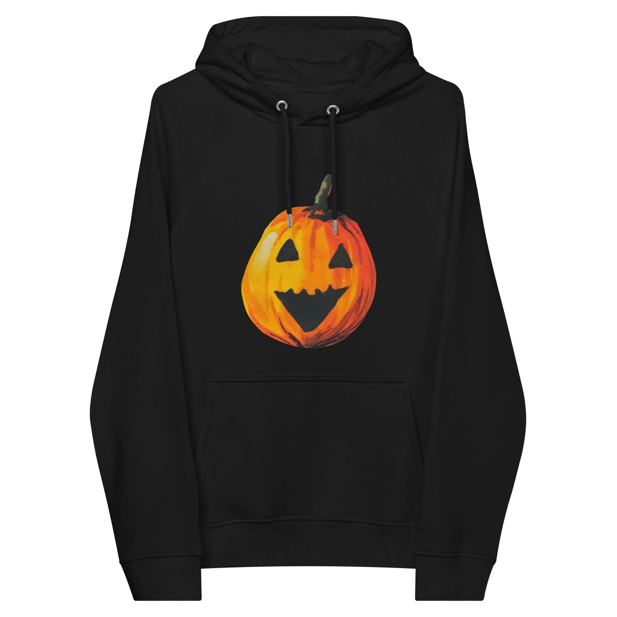 "Watercolor Jack-o-Lantern" Pumpkin Hoodie (Adult Unisex)