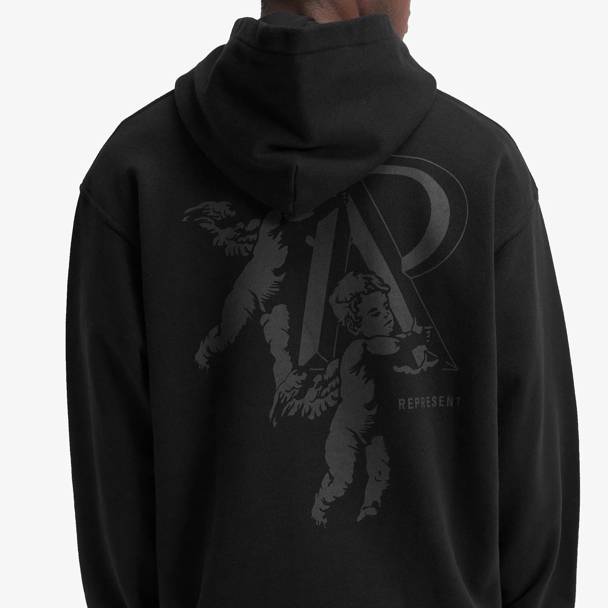 Represent | CHERUB INITIAL HOODIE  { BLACK