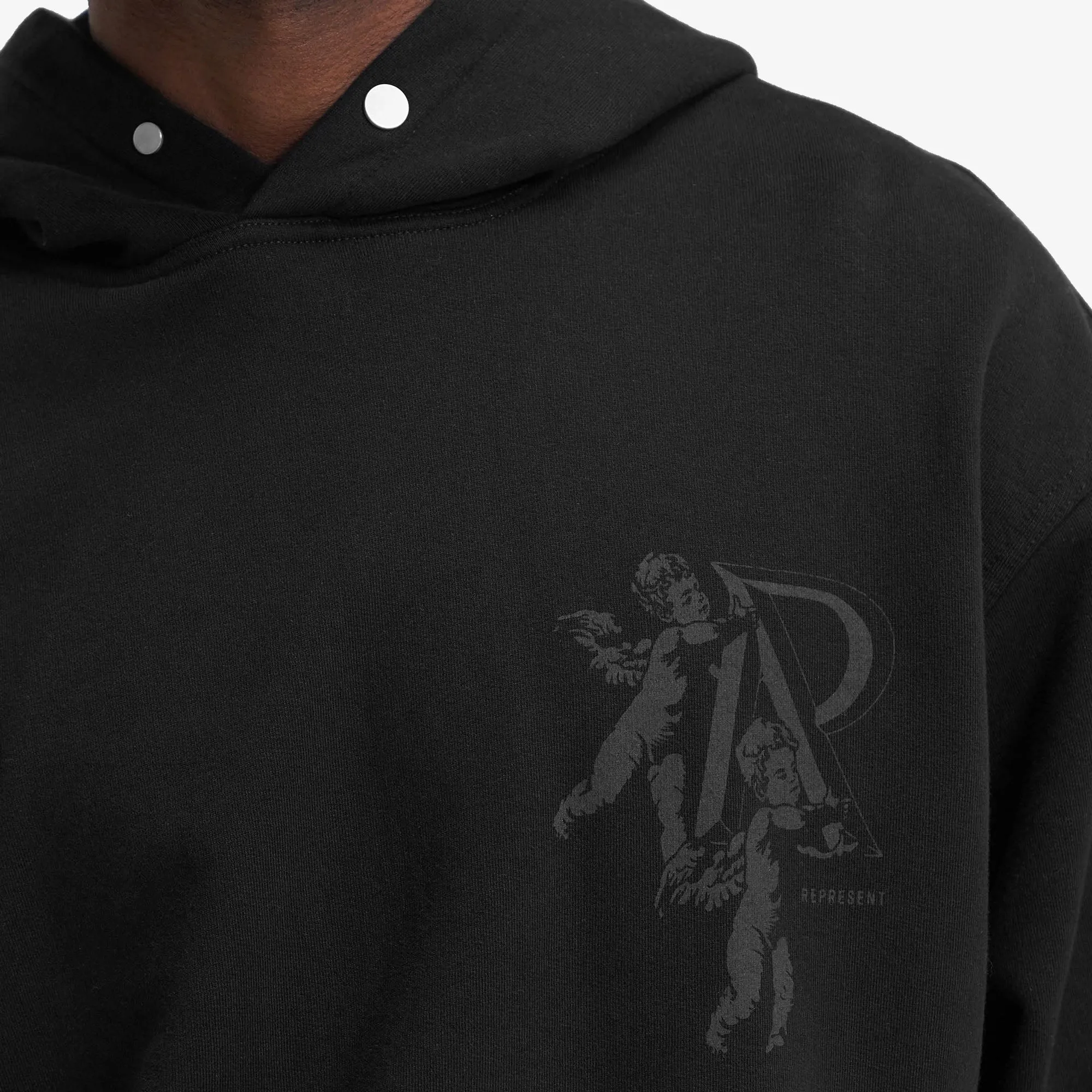 Represent | CHERUB INITIAL HOODIE  { BLACK