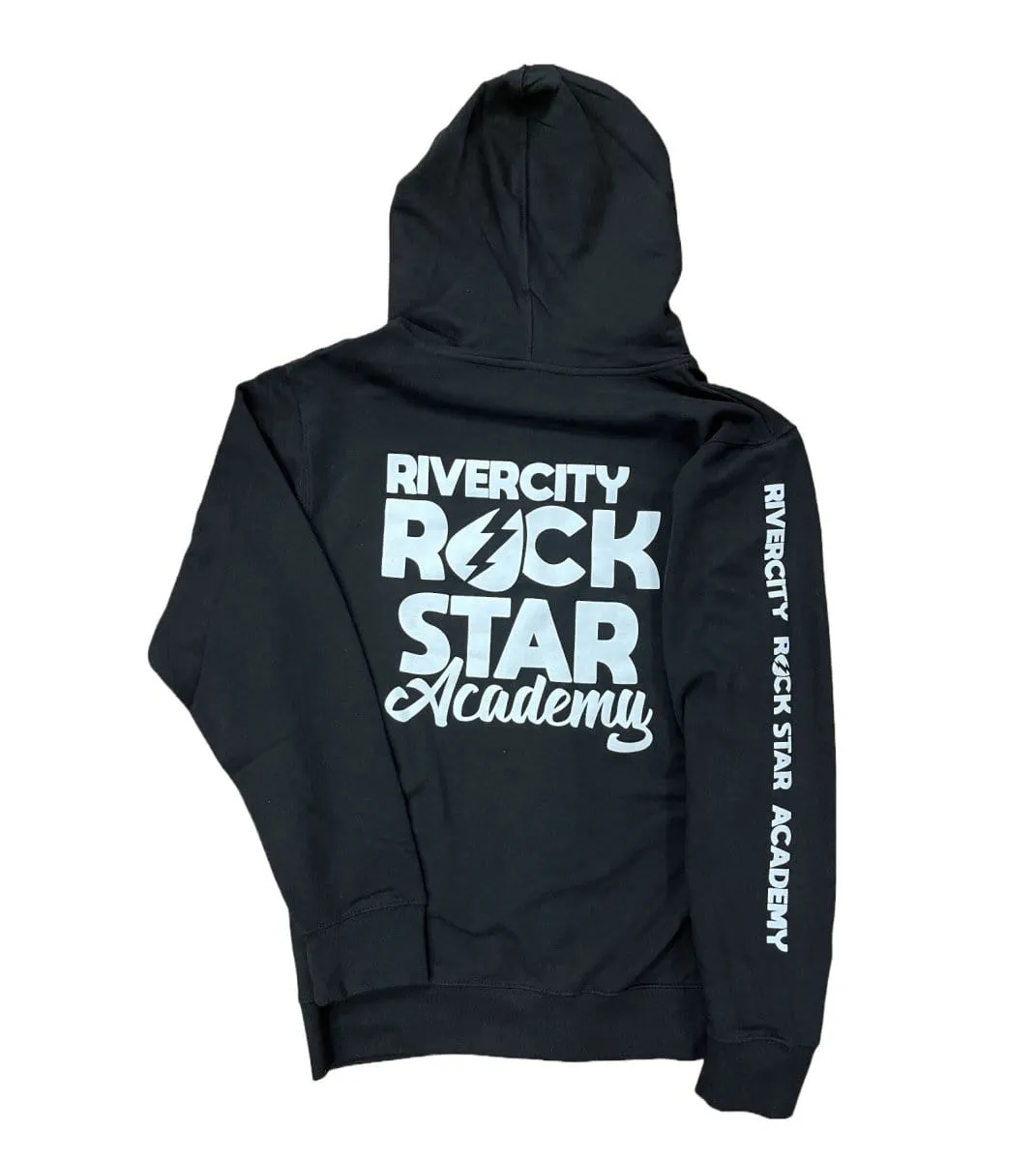 RiverCity Hoodie Black Stacked Logo