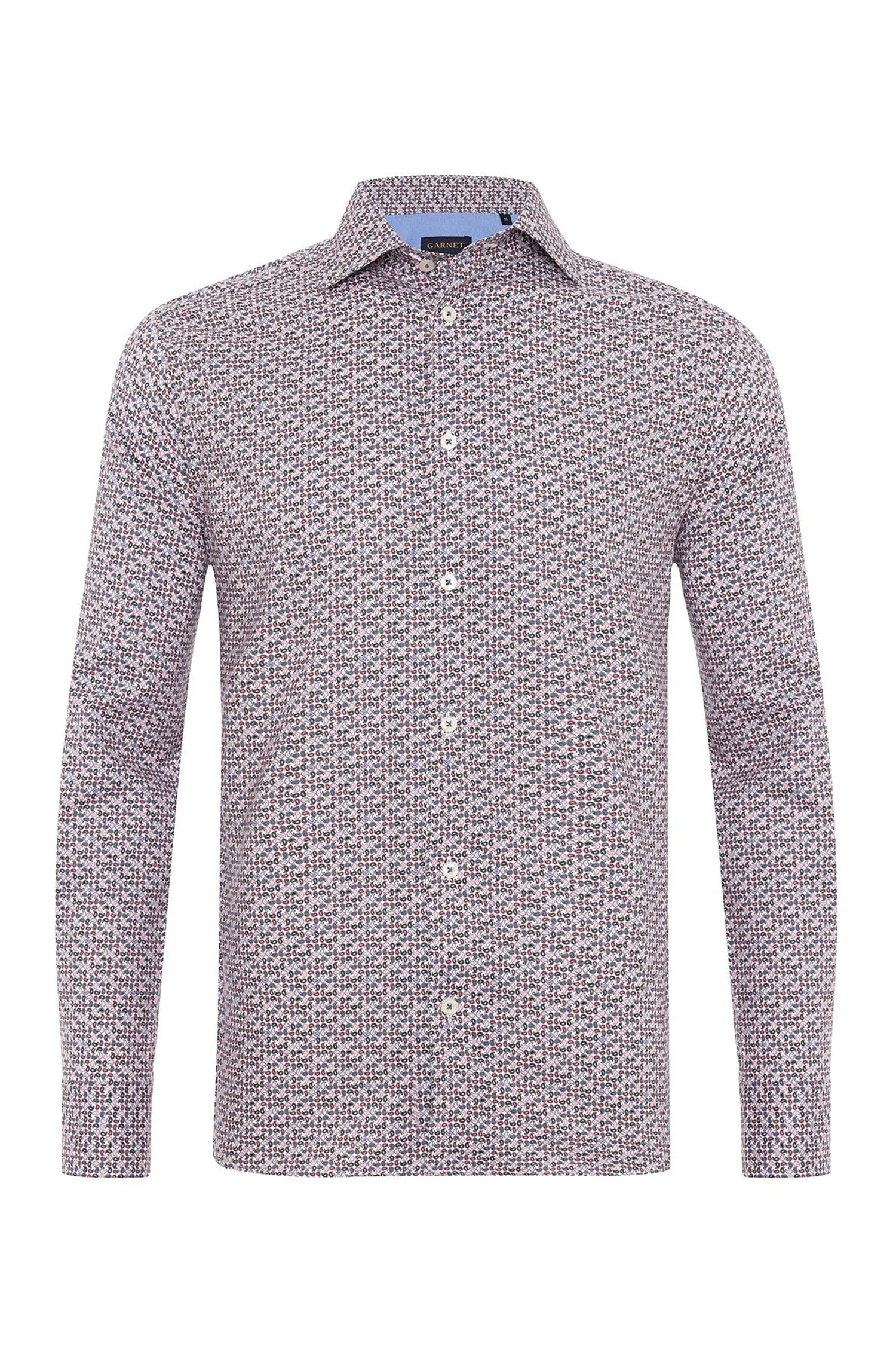 Roll Up Collar Paisley Print Shirt