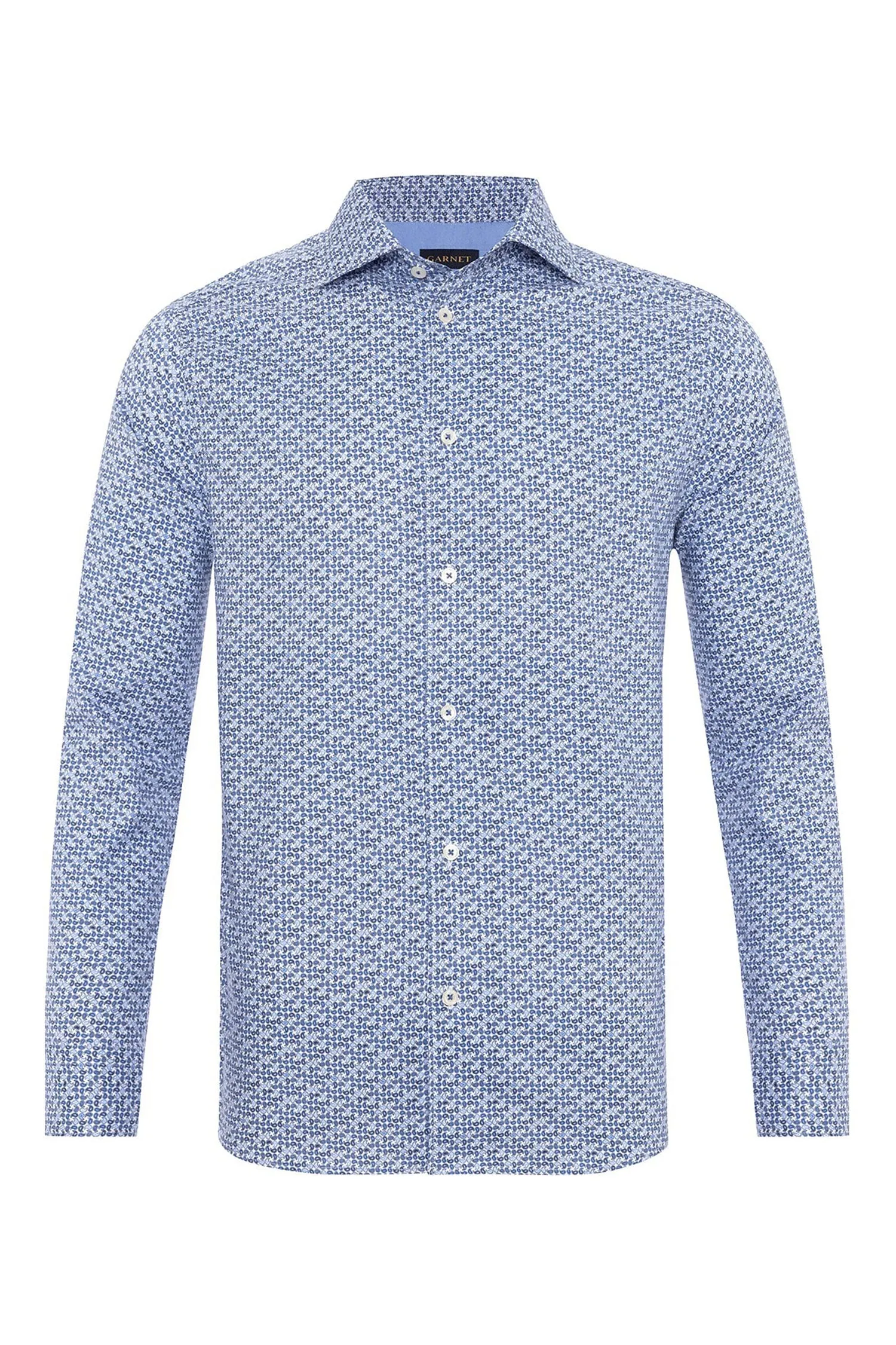 Roll Up Collar Paisley Print Shirt