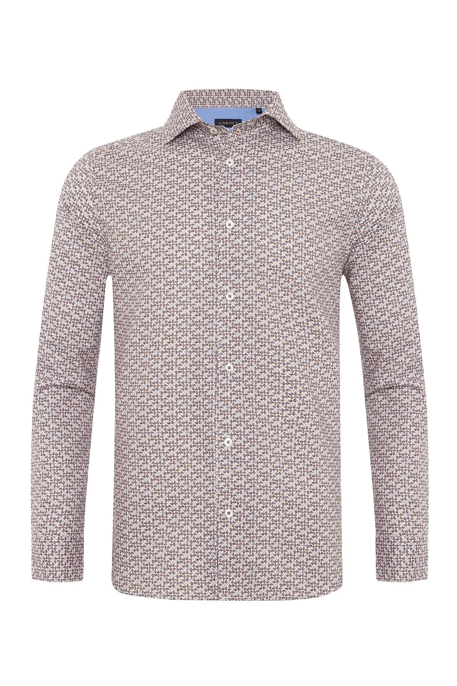 Roll Up Collar Paisley Print Shirt