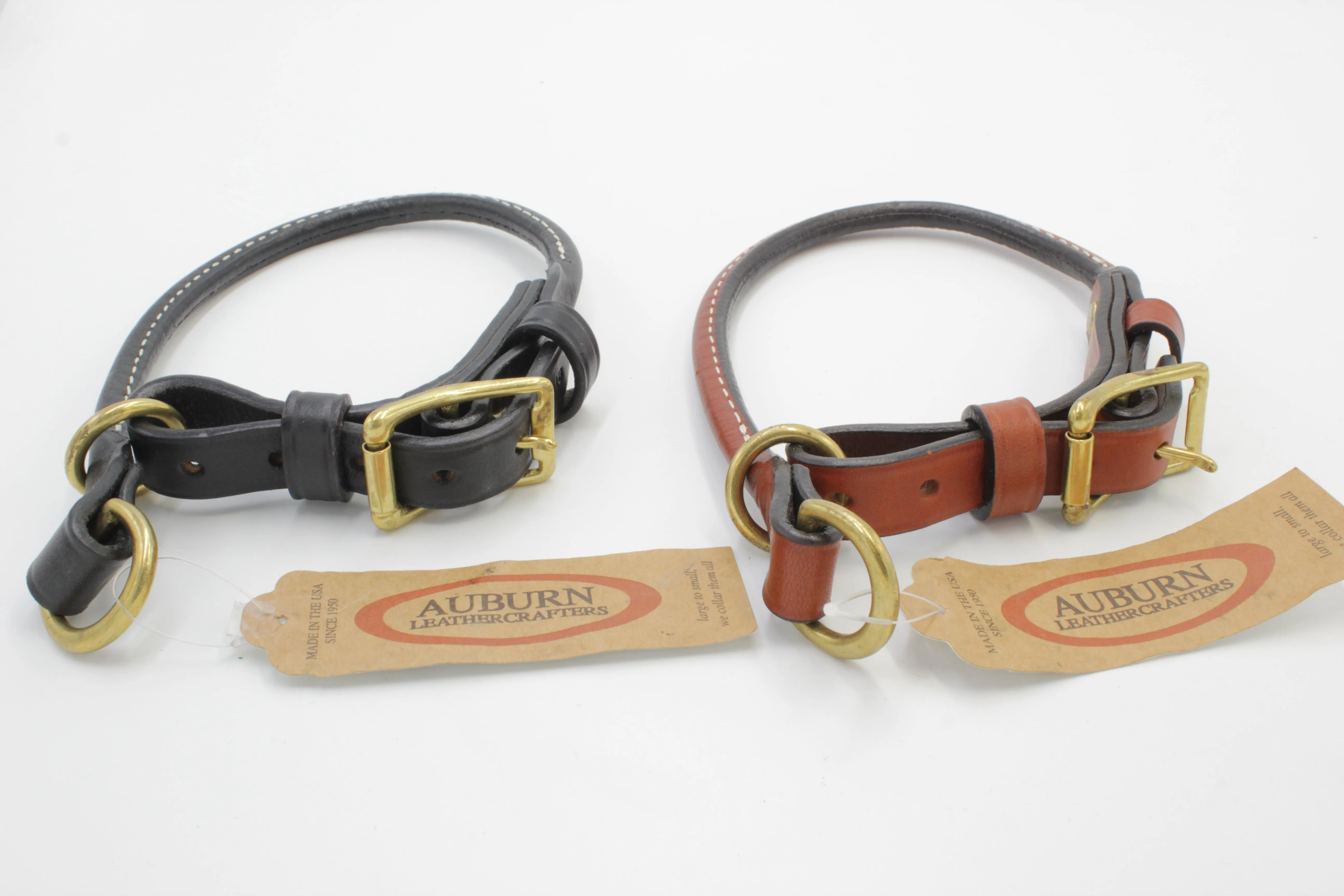 Sale! Auburn Rolled Leather Combo Collars