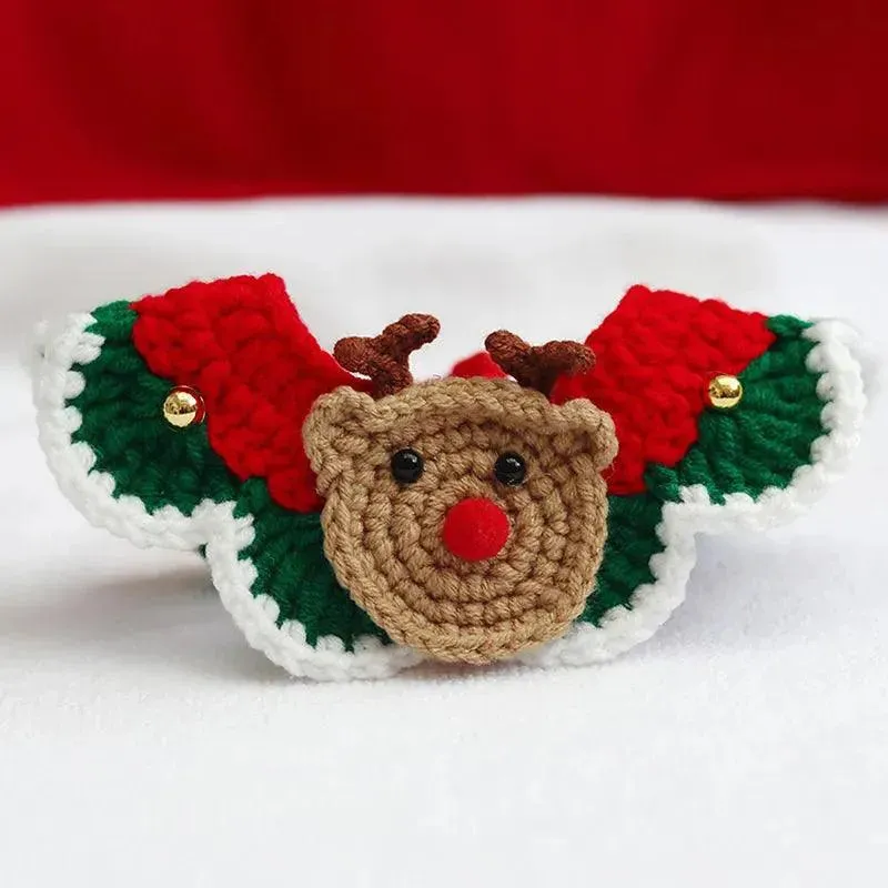 Santa Claus Elk Pattern Adjustable Pet Christmas Collar