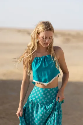 Shelly Halter Top in Turquoise