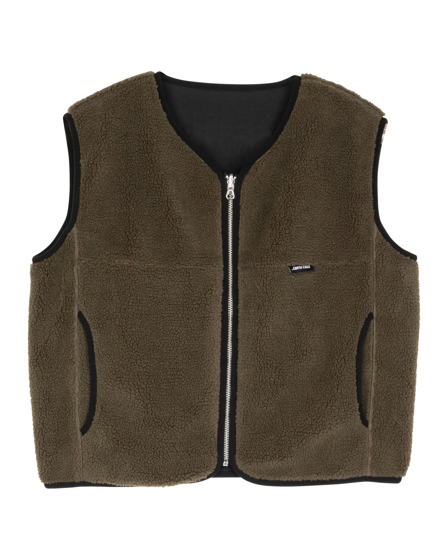 Sierra Reversible Gilet in Sea Kelp & Black