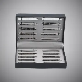 Silver Chrome Finish Stainless Steel 20 Piece Collar Stay Box Set