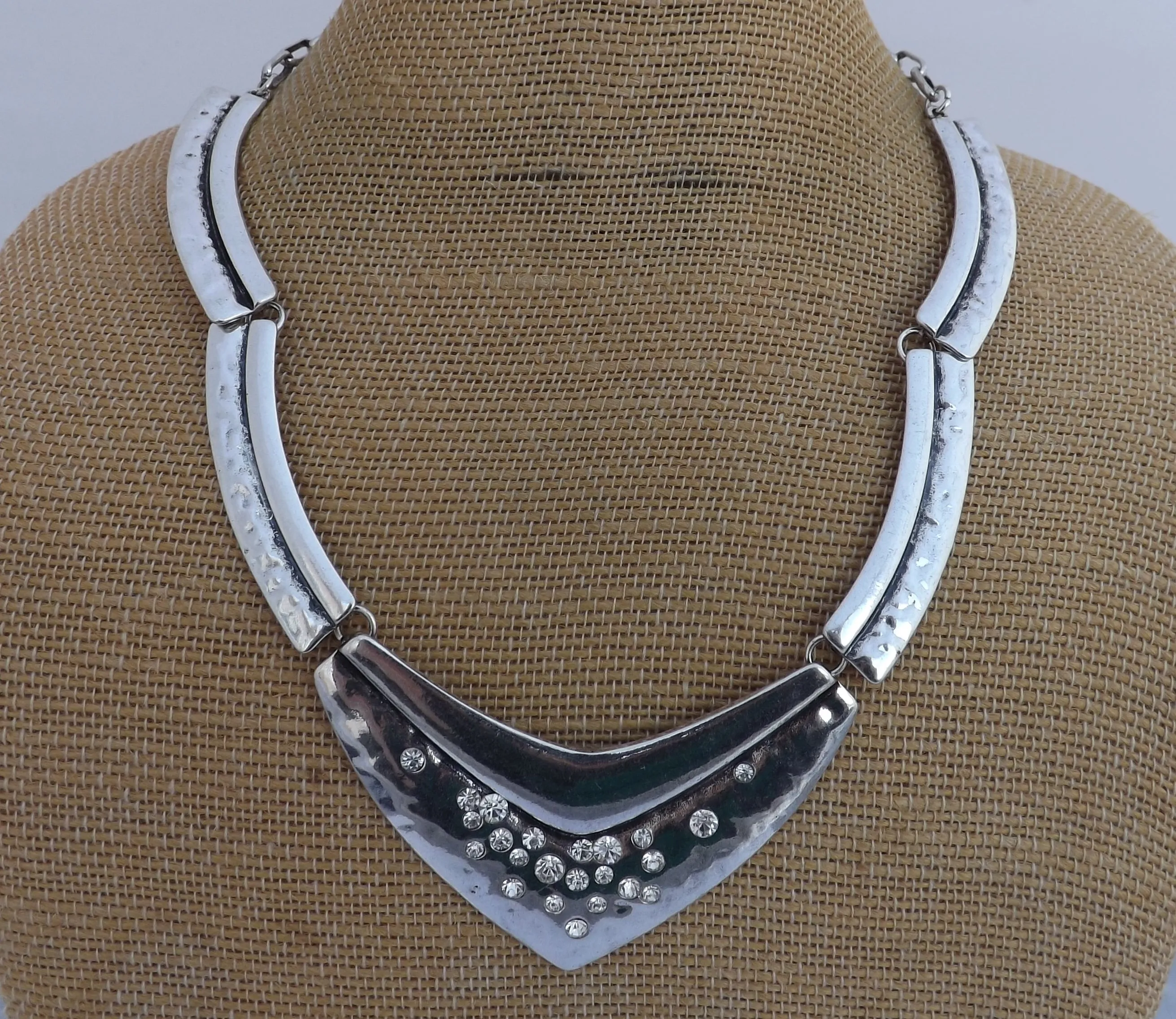 Silver Tone Collar Necklace