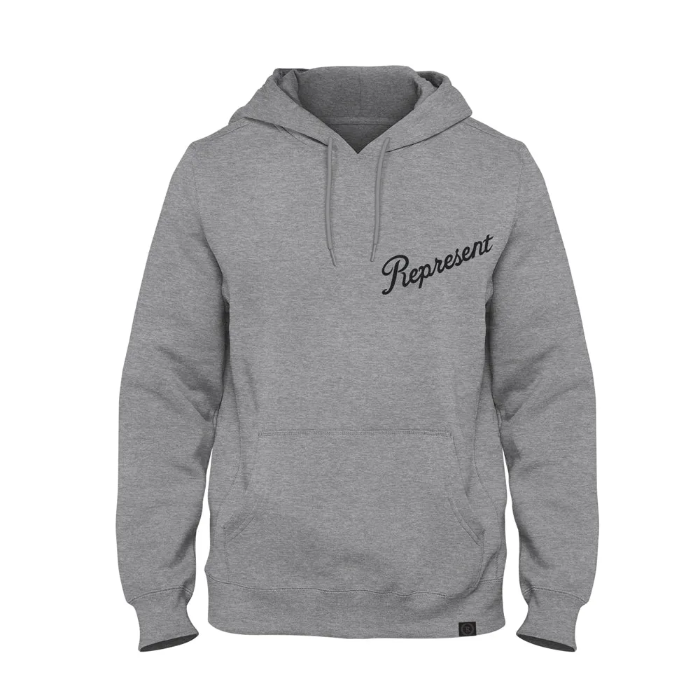 SLANTED PUFFED Premium Heavyweight Hoodie [HEATHER GRAY]