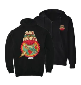 Smile With The World Zip Hoodie (Black)