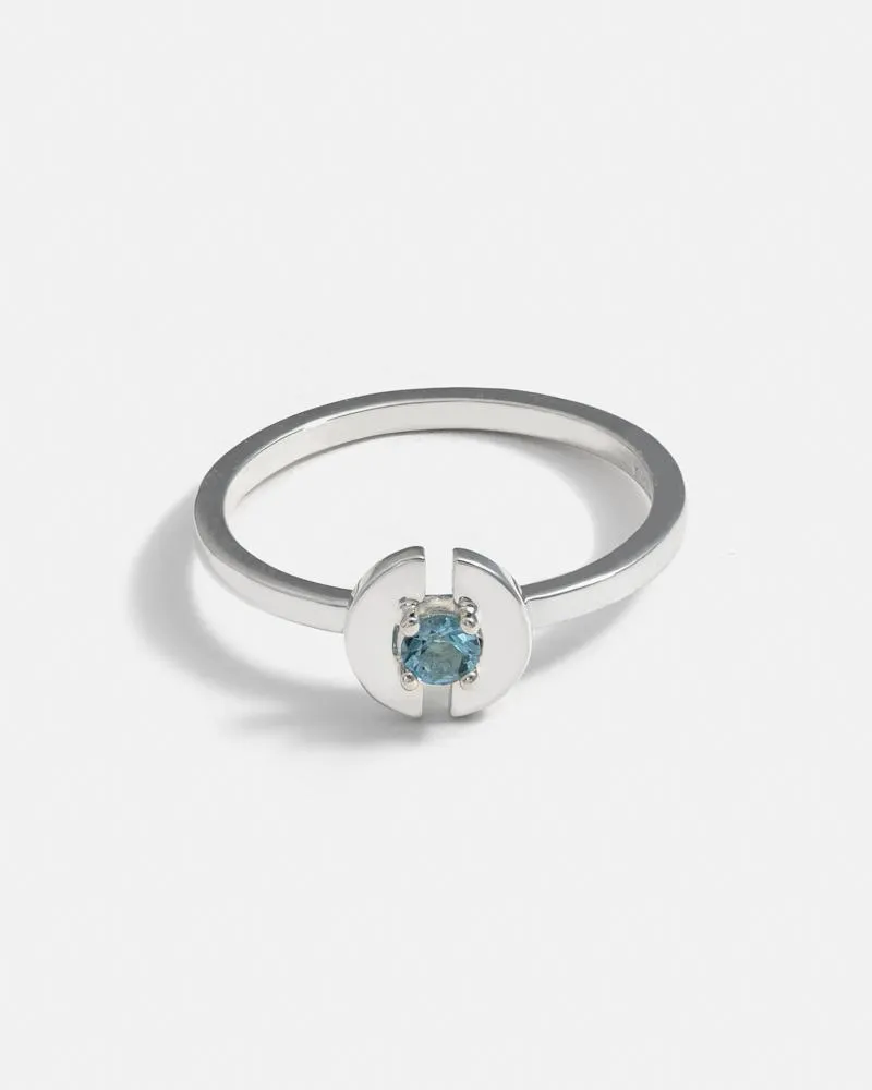 Stein Ring in Silver with an Aquamarine