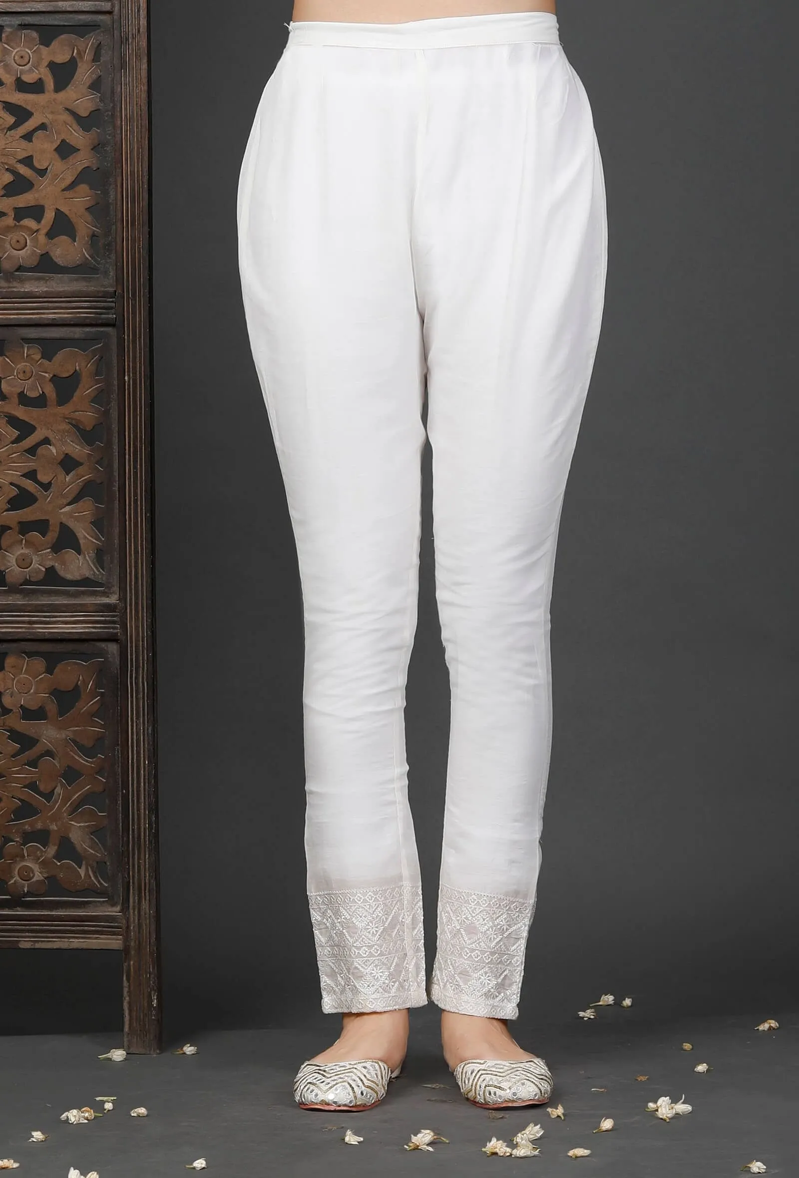 Straight White Cotton Pants