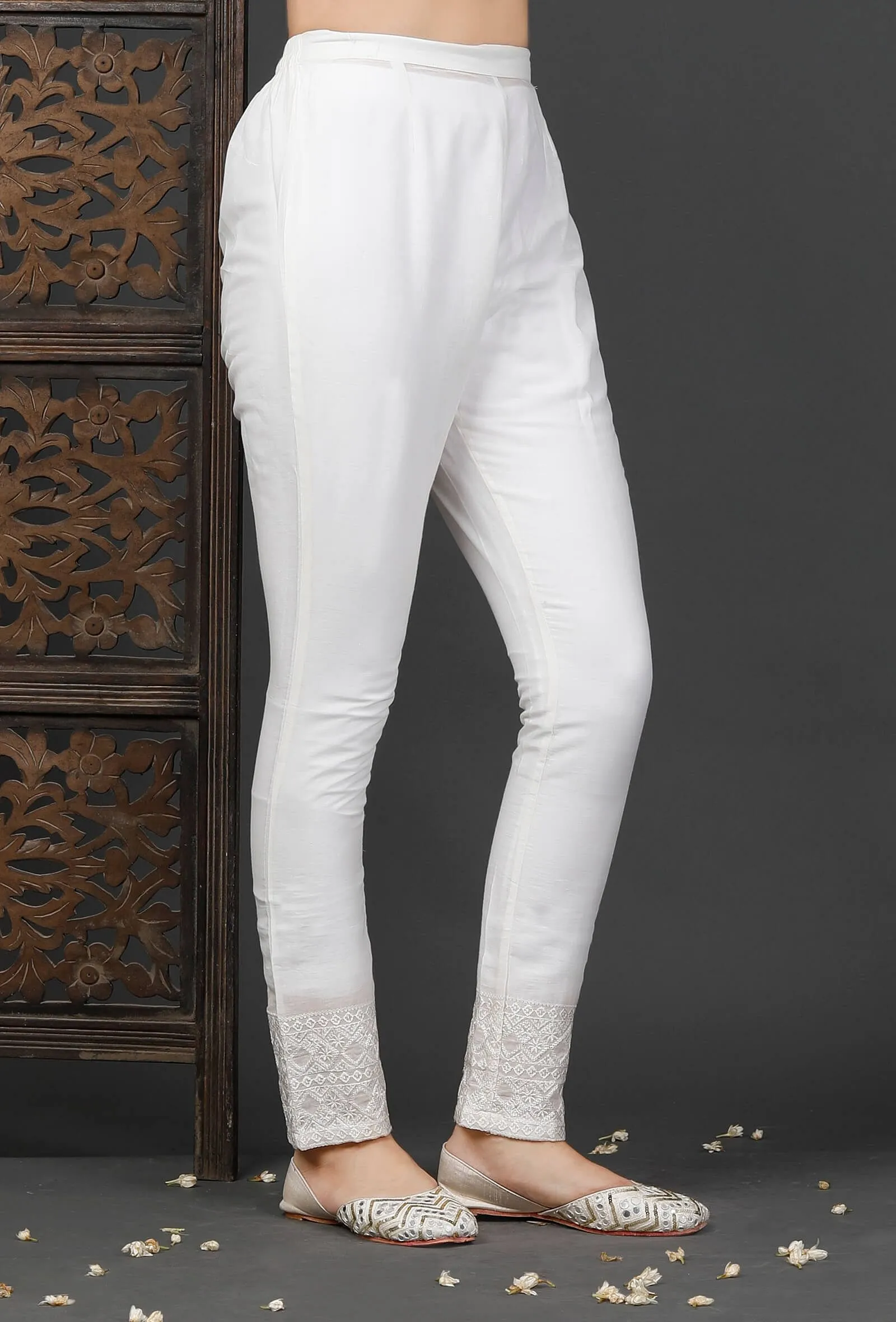 Straight White Cotton Pants