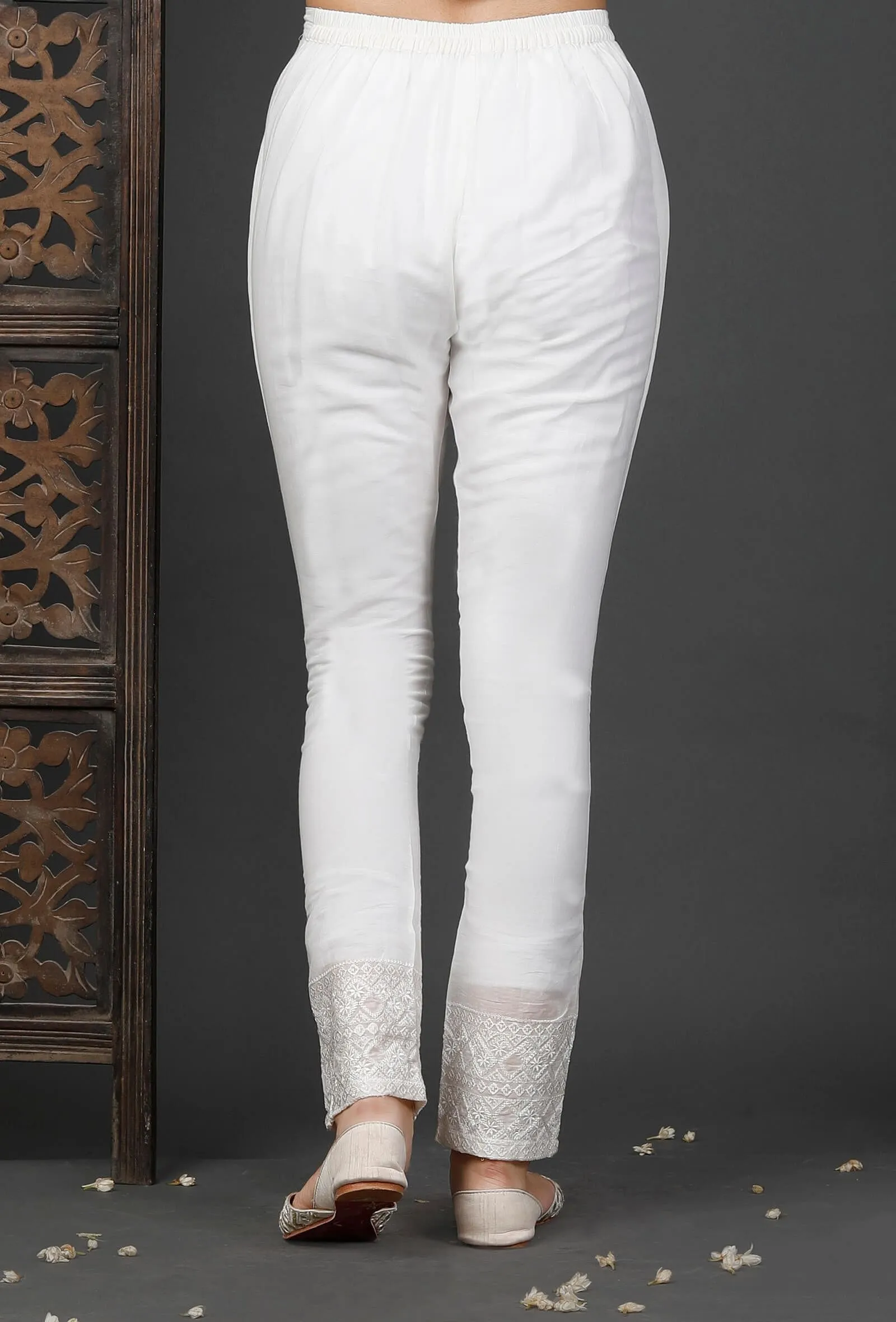 Straight White Cotton Pants