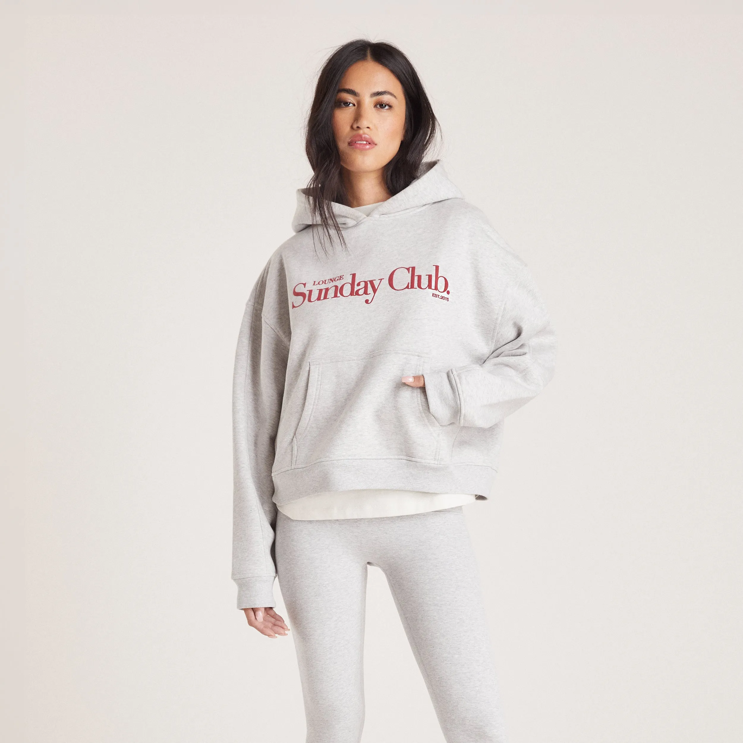 Sweat à Capuche Boxy - Gris Chiné