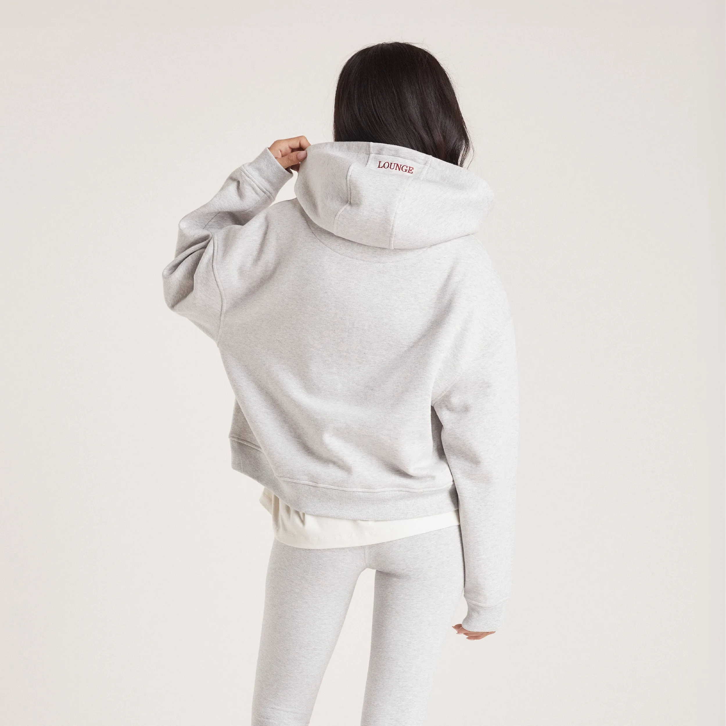 Sweat à Capuche Boxy - Gris Chiné