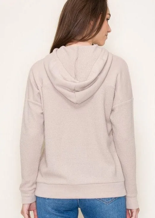 Taupe Classic & Comfy Textured Hoodie