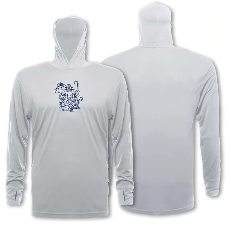 The Shelta L/S Travelr Hoodie 7 Seas in Pale Grey