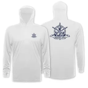 The Shelta L/S Travelr Hoodie Blue Seas in Foam White