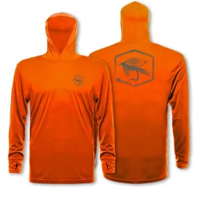 The Shelta L/S Travelr Hoodie Hex Fly in Burnt Orange