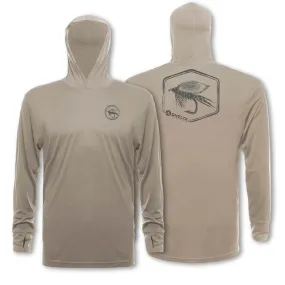 The Shelta L/S Travelr Hoodie Hex Fly in Khaki Tan