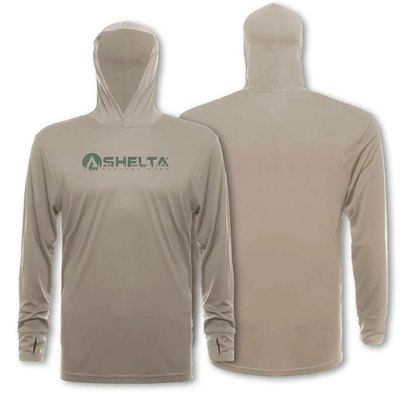 The Shelta L/S Travelr Hoodie Wilderness in Khaki Tan