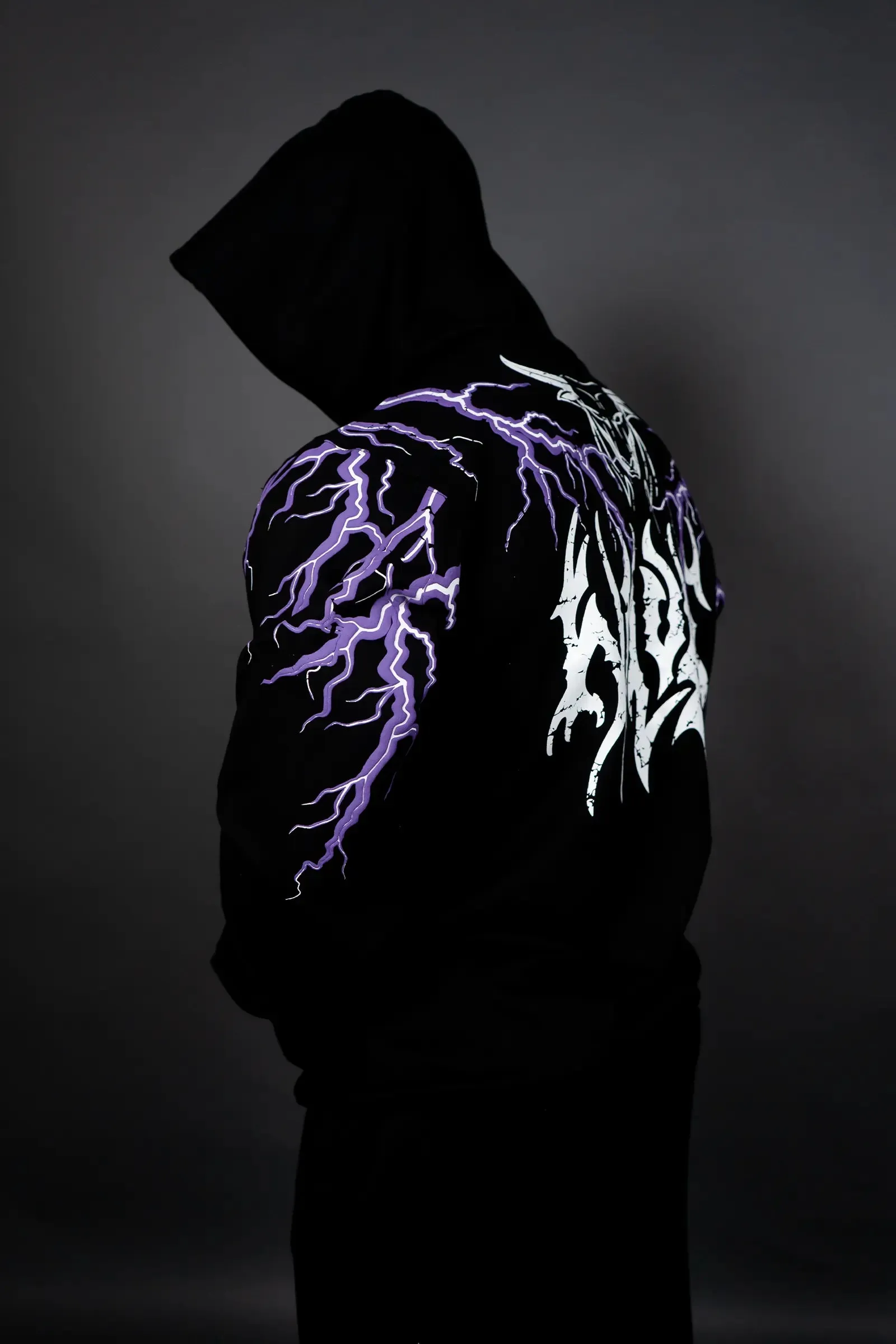 THUNDER STORM HOODIE (BLACK PURPLE)