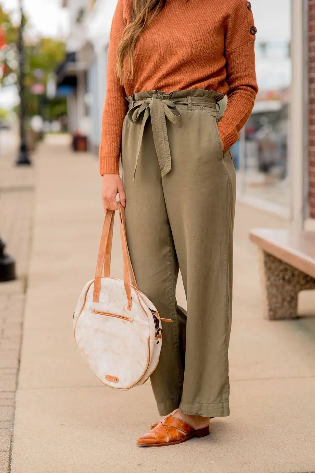 Tie Top Wide Leg Pants