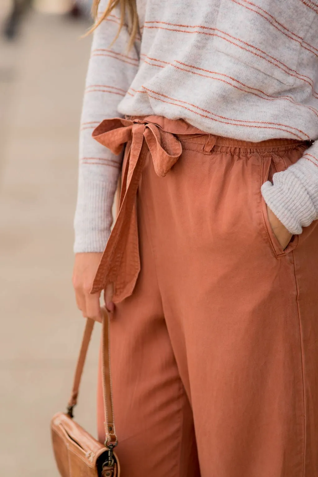 Tie Top Wide Leg Pants