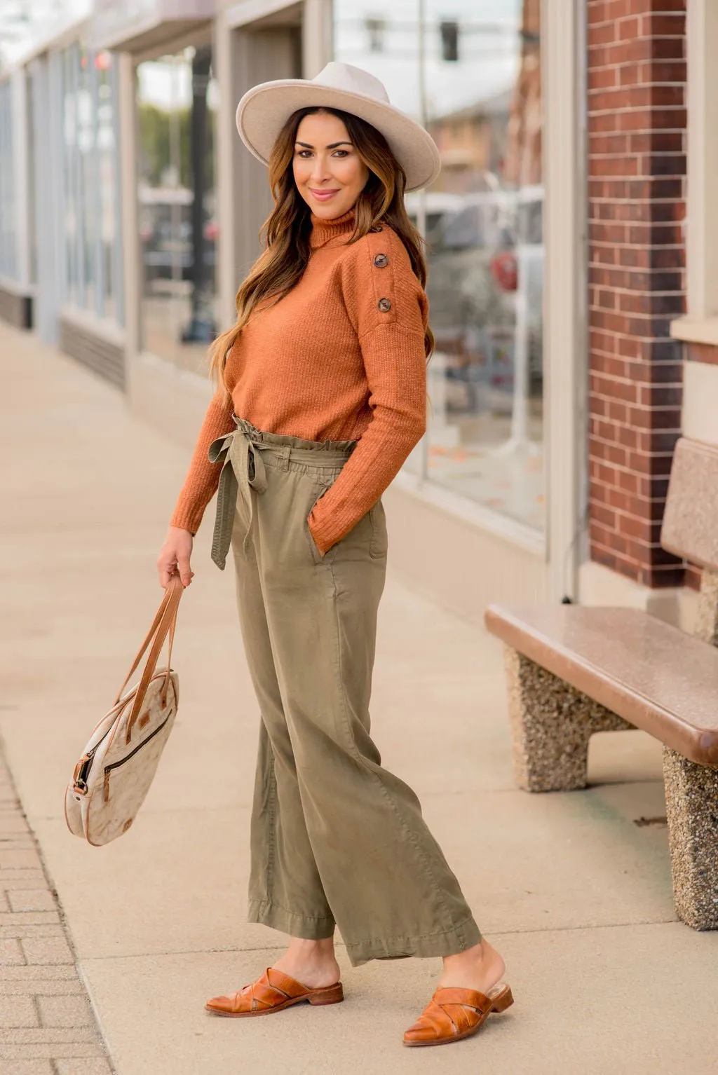 Tie Top Wide Leg Pants