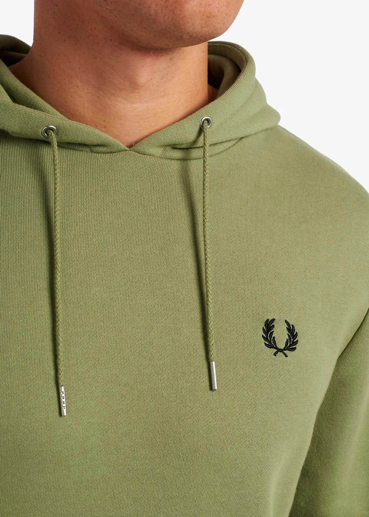 Tipped hooded sweatshirt - sage green