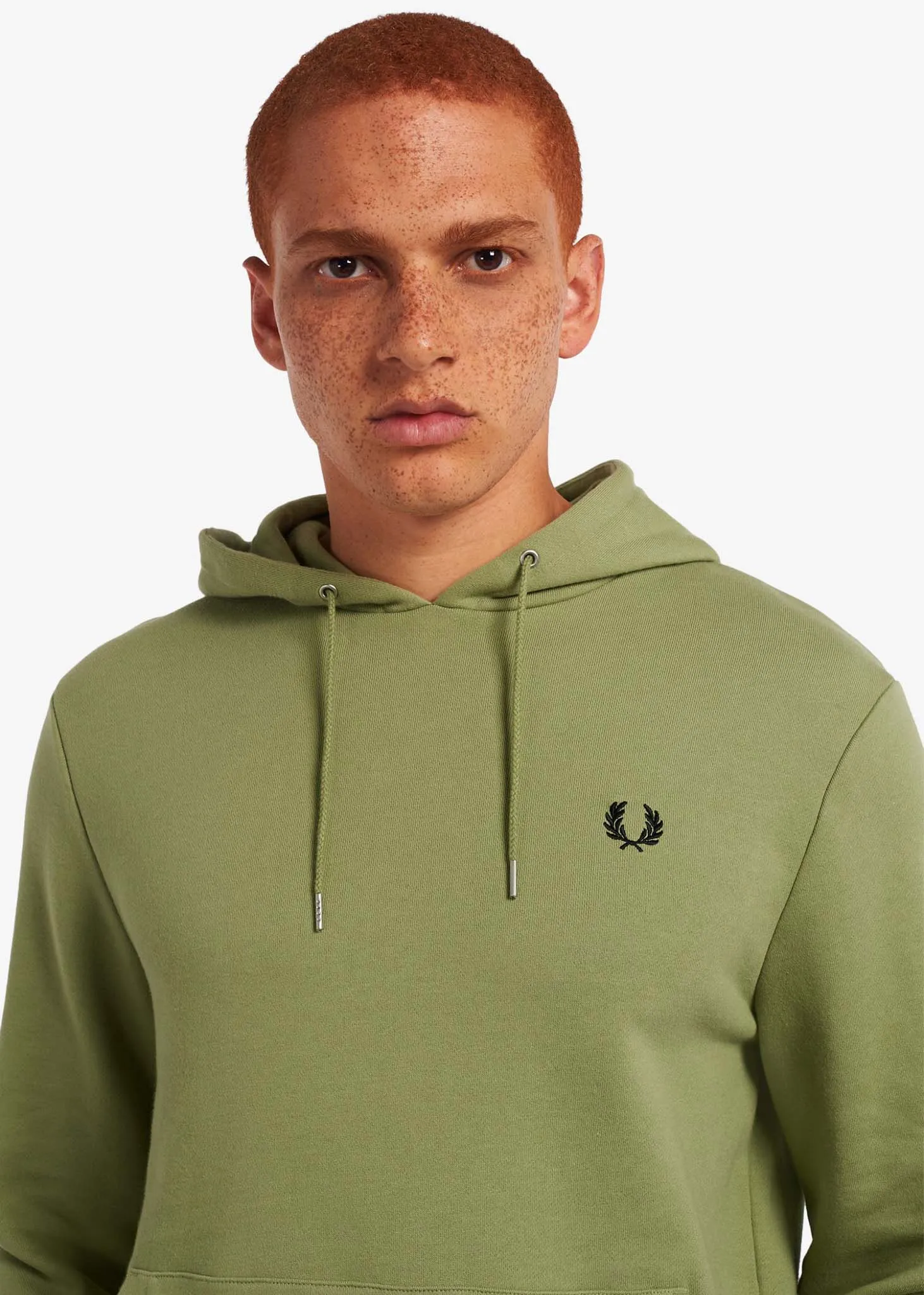 Tipped hooded sweatshirt - sage green