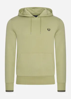 Tipped hooded sweatshirt - sage green