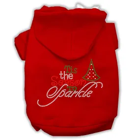 Tis The Season To Sparkle Rhinestone Dog Hoodie Red L (14)